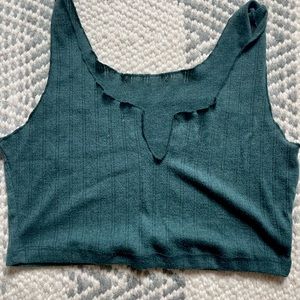 Teal Cropped Tank